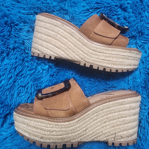 Sam Edelman Livi Suede Espadrille Platform Wedge Sandal Womens Size 6.5 - Picture 7 of 8